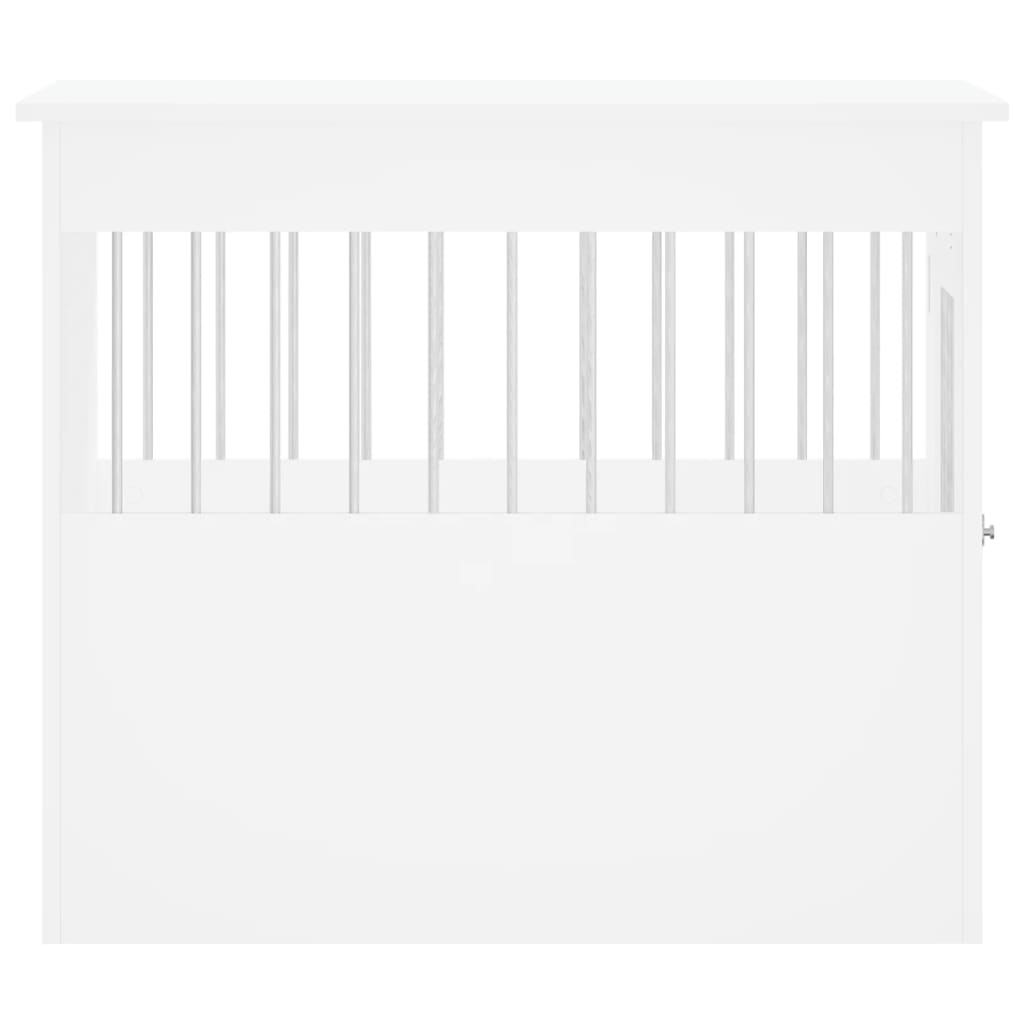 vidaXL Meuble de cage pour chiens blanc 55x80x68 cm bois d'ingénierie