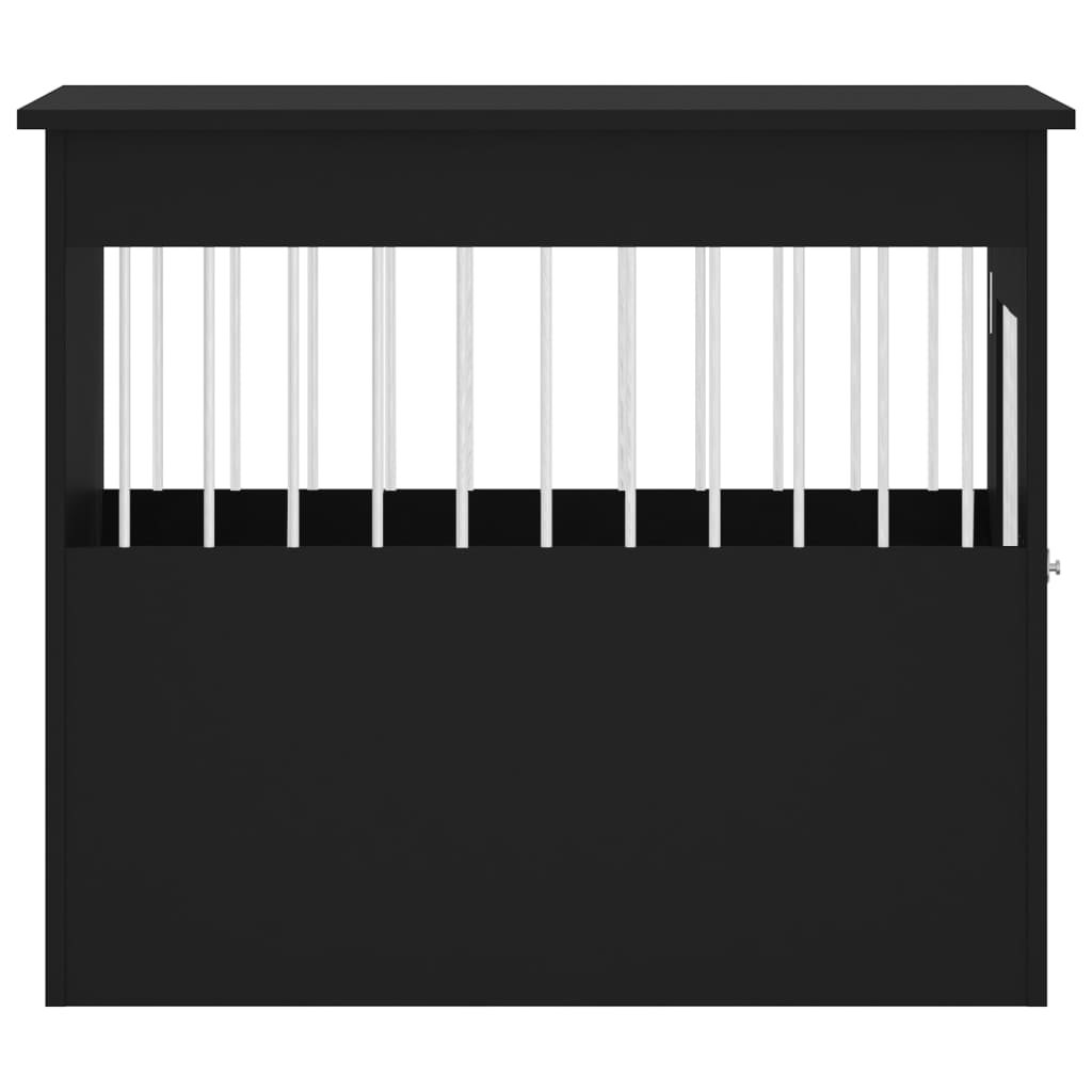 vidaXL Meuble de cage pour chiens noir 55x80x68 cm bois d'ingénierie