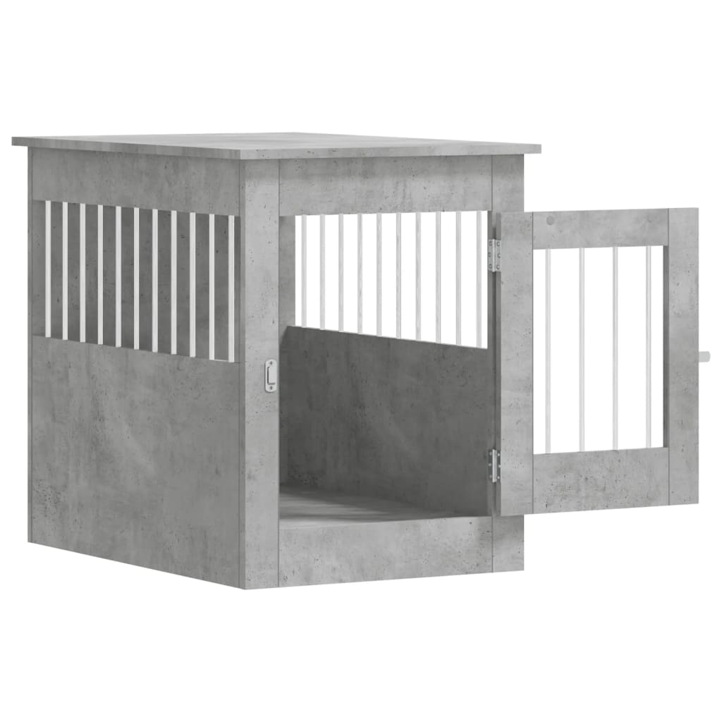 vidaXL Meuble de cage pour chiens gris béton 55x80x68 cm