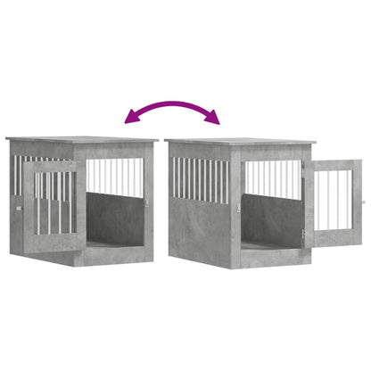 vidaXL Meuble de cage pour chiens gris béton 55x80x68 cm
