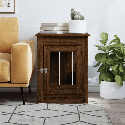 vidaXL Meuble de cage pour chiens chêne marron 55x80x68 cm