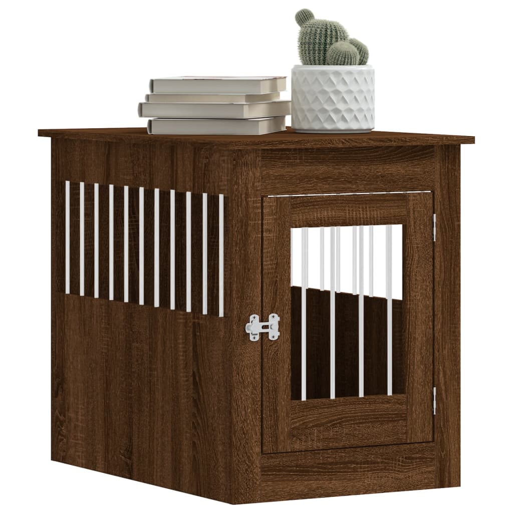 vidaXL Meuble de cage pour chiens chêne marron 55x80x68 cm