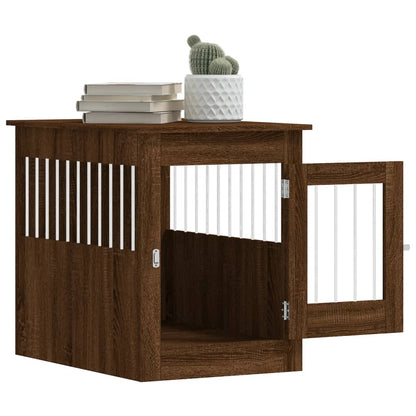 vidaXL Meuble de cage pour chiens chêne marron 55x80x68 cm