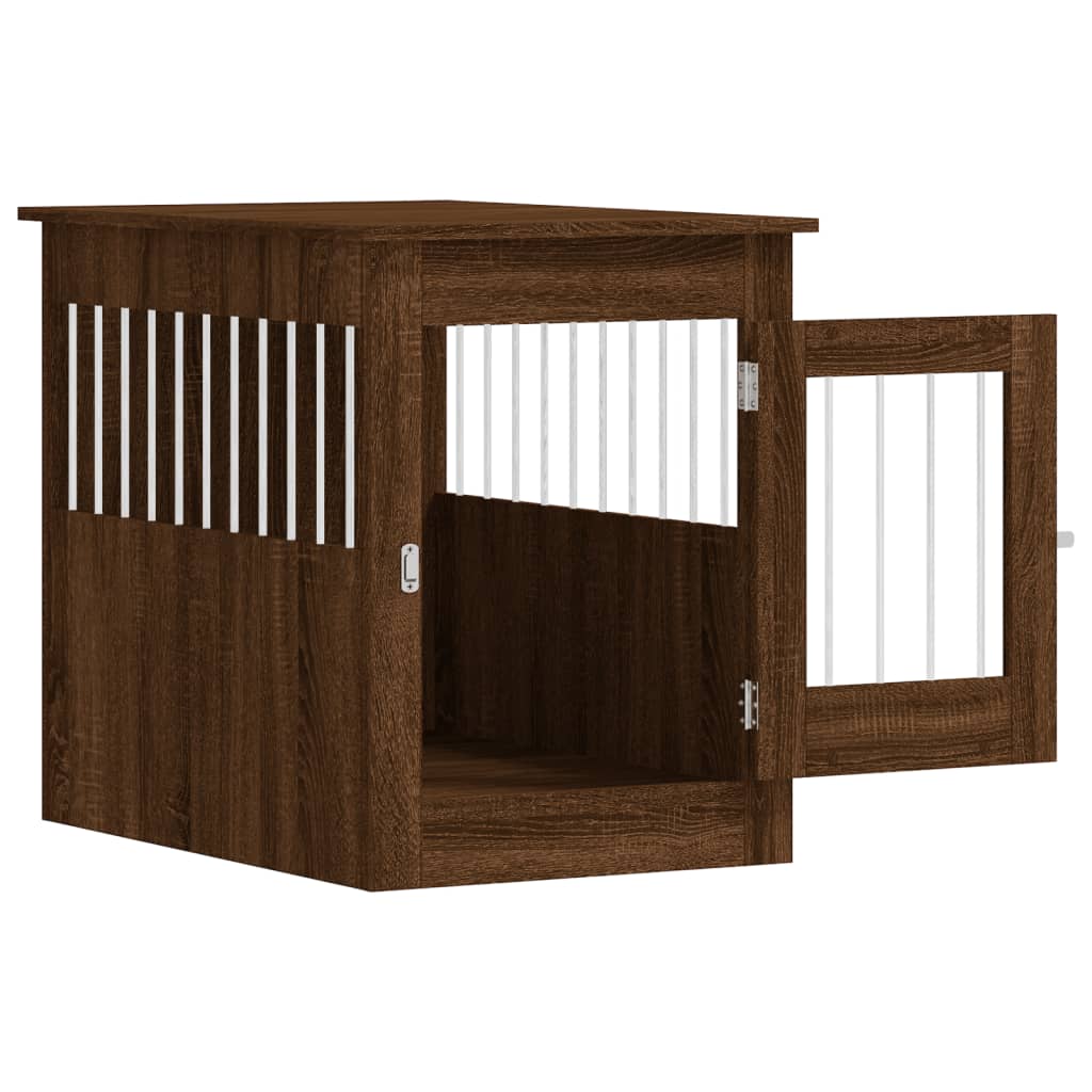 vidaXL Meuble de cage pour chiens chêne marron 55x80x68 cm