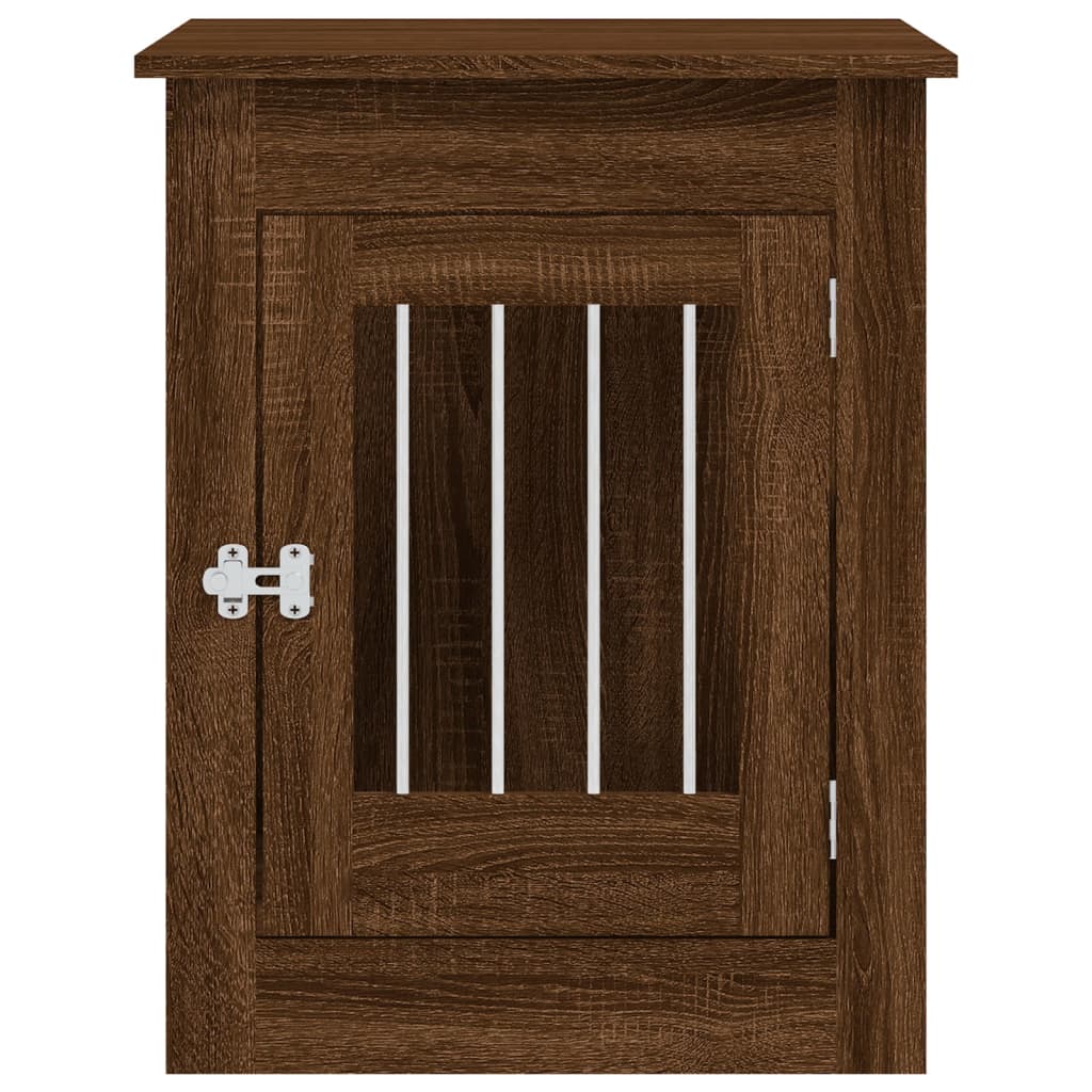 vidaXL Meuble de cage pour chiens chêne marron 55x80x68 cm