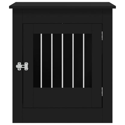 vidaXL Meuble de cage pour chiens noir 64,5x80x71 cm bois d'ingénierie