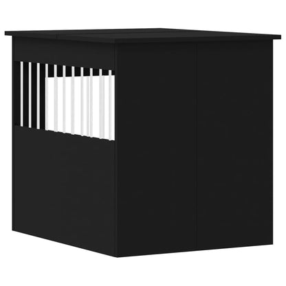 vidaXL Meuble de cage pour chiens noir 64,5x80x71 cm bois d'ingénierie