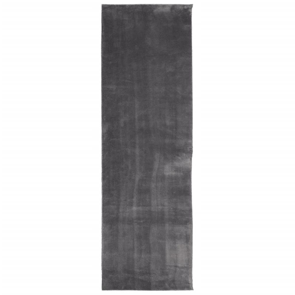 vidaXL Tapis HUARTE à poils courts doux et lavable anthracite 80x250cm