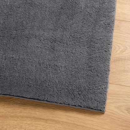 vidaXL Tapis HUARTE à poils courts doux et lavable anthracite 80x250cm