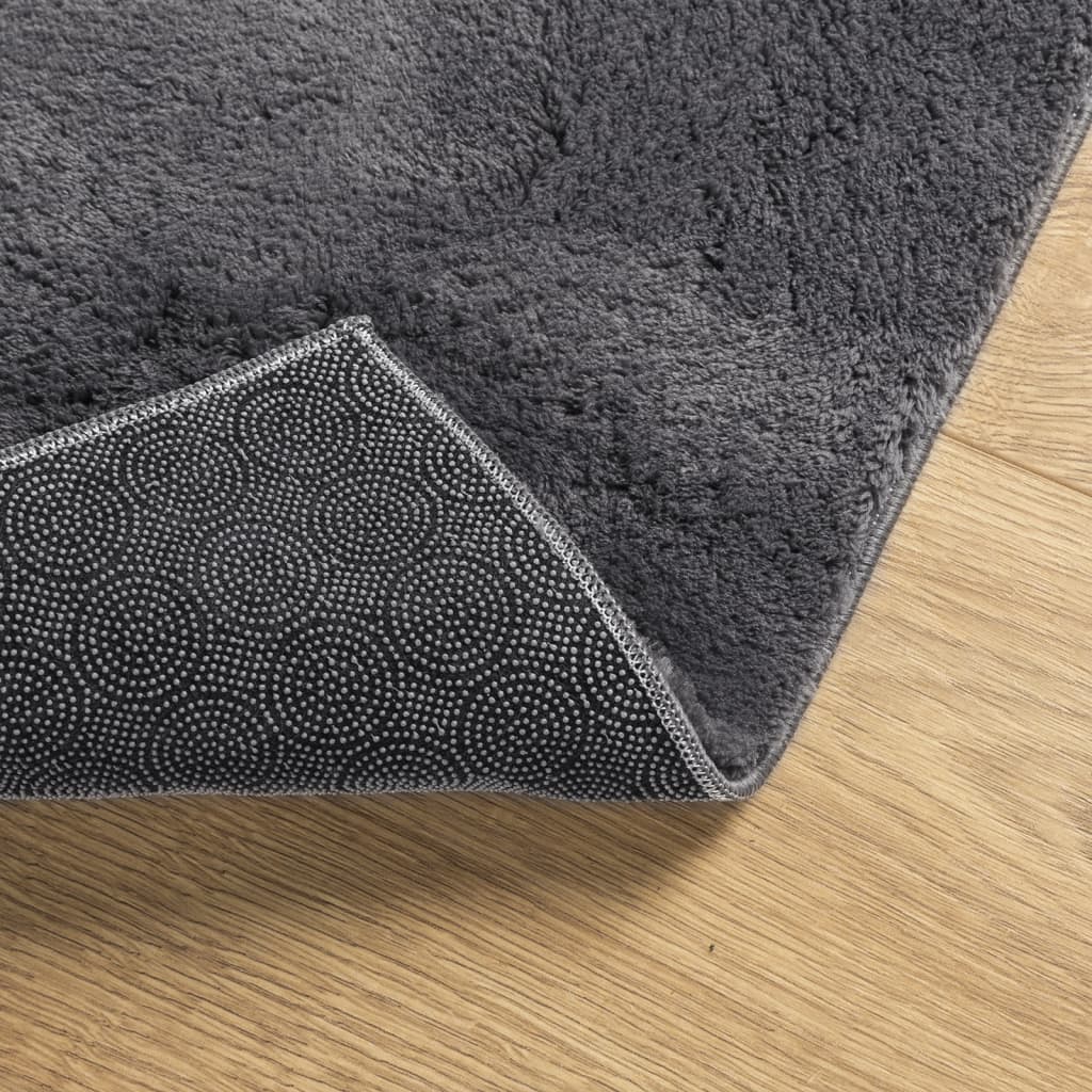 vidaXL Tapis HUARTE à poils courts doux et lavable anthracite 80x250cm