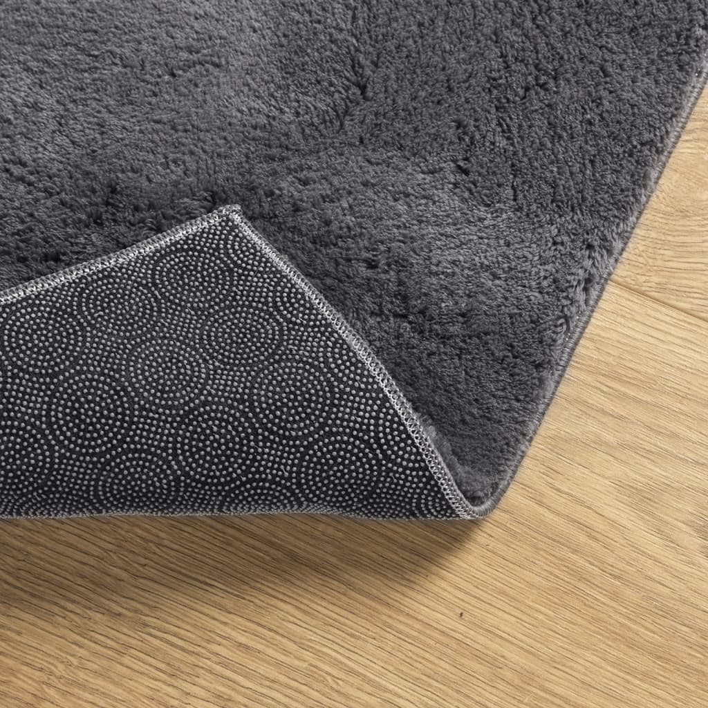 vidaXL Tapis HUARTE à poils courts doux lavable anthracite 120x170 cm