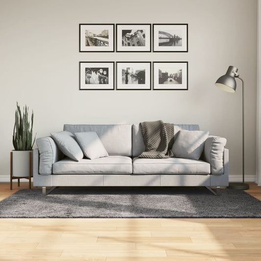 vidaXL Tapis HUARTE à poils courts doux lavable anthracite 120x170 cm