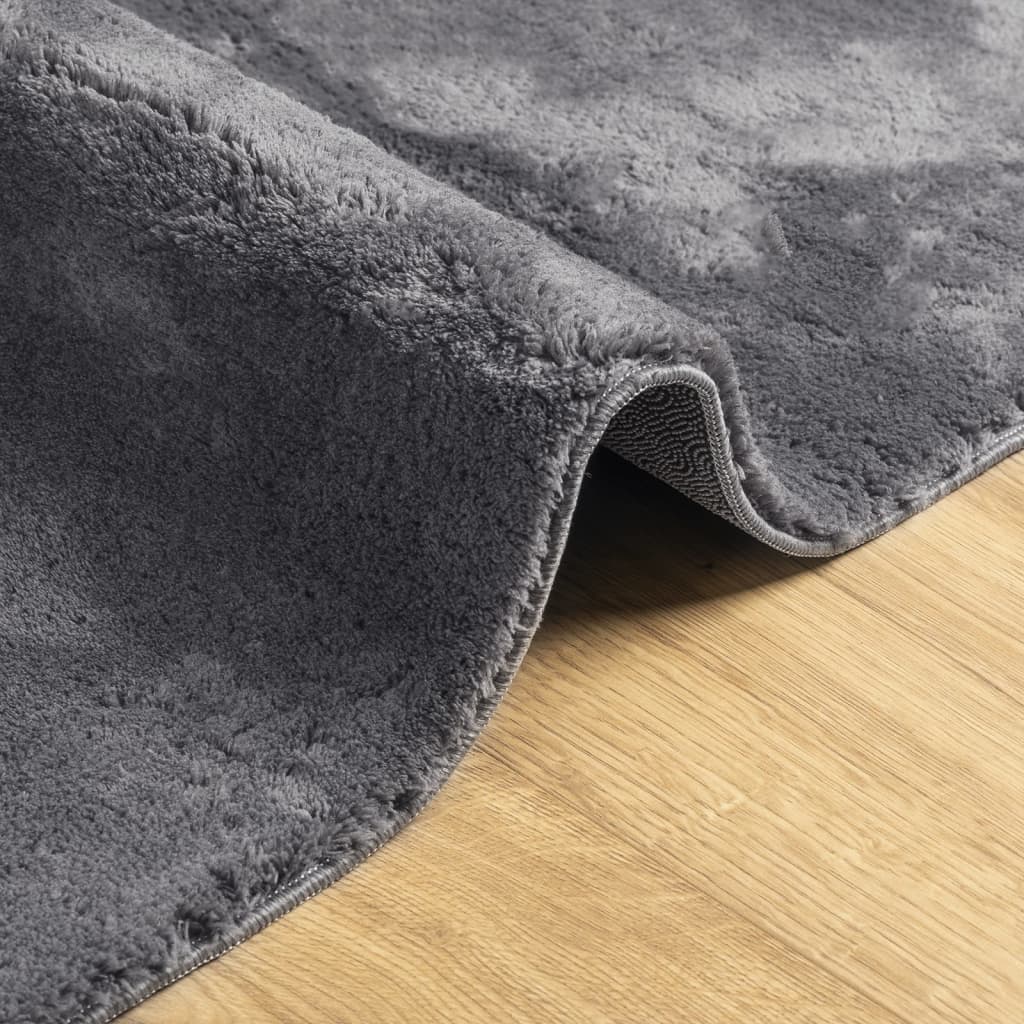 vidaXL Tapis HUARTE à poils courts doux lavable anthracite 200x280 cm
