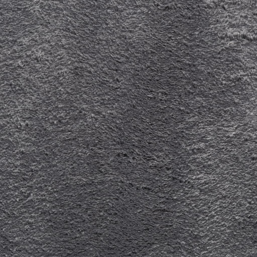 vidaXL Tapis HUARTE à poils courts doux et lavable anthracite Ø 160 cm