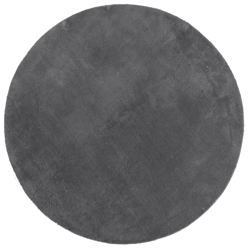 vidaXL Tapis HUARTE à poils courts doux et lavable anthracite Ø 200 cm