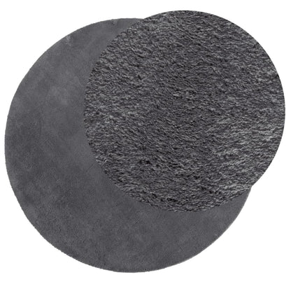 vidaXL Tapis HUARTE à poils courts doux et lavable anthracite Ø 200 cm
