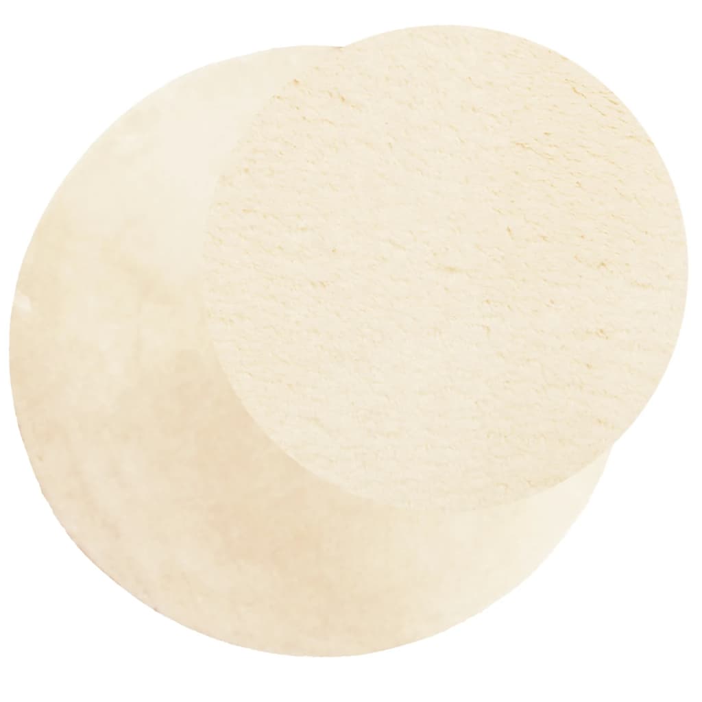 vidaXL Tapis HUARTE à poils courts doux et lavable crème Ø 80 cm