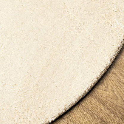 vidaXL Tapis HUARTE à poils courts doux et lavable crème Ø 80 cm