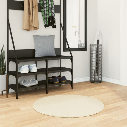 vidaXL Tapis HUARTE à poils courts doux et lavable crème Ø 80 cm