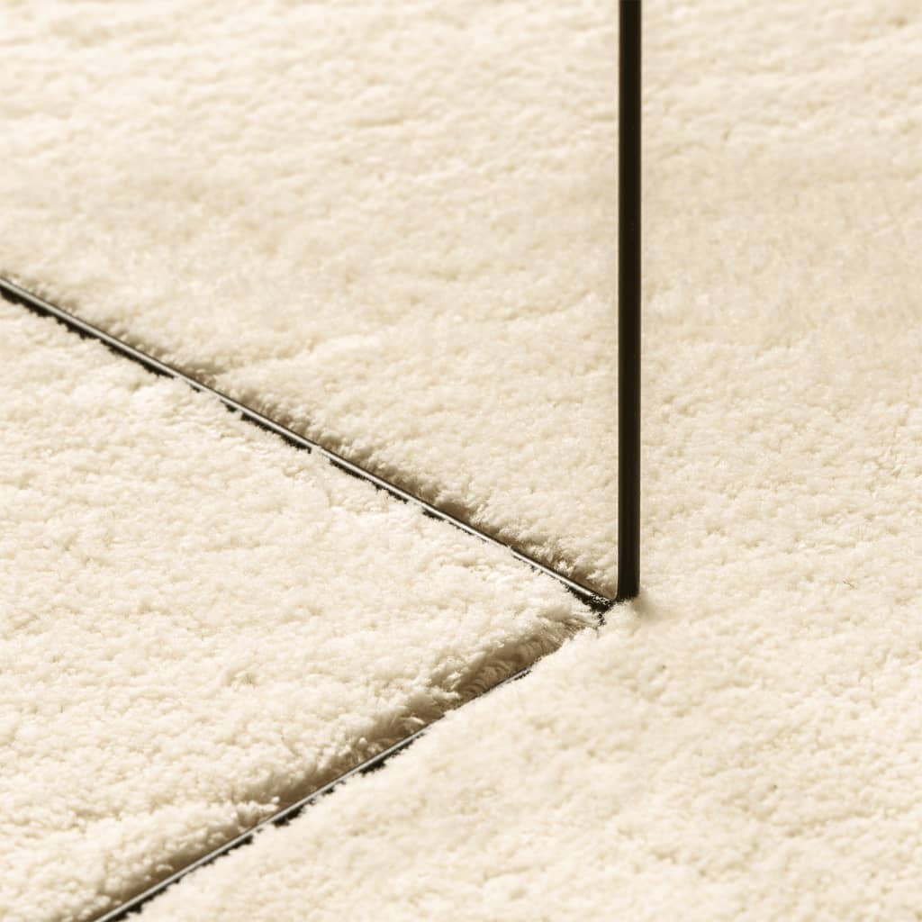vidaXL Tapis HUARTE à poils courts doux et lavable crème Ø 100 cm