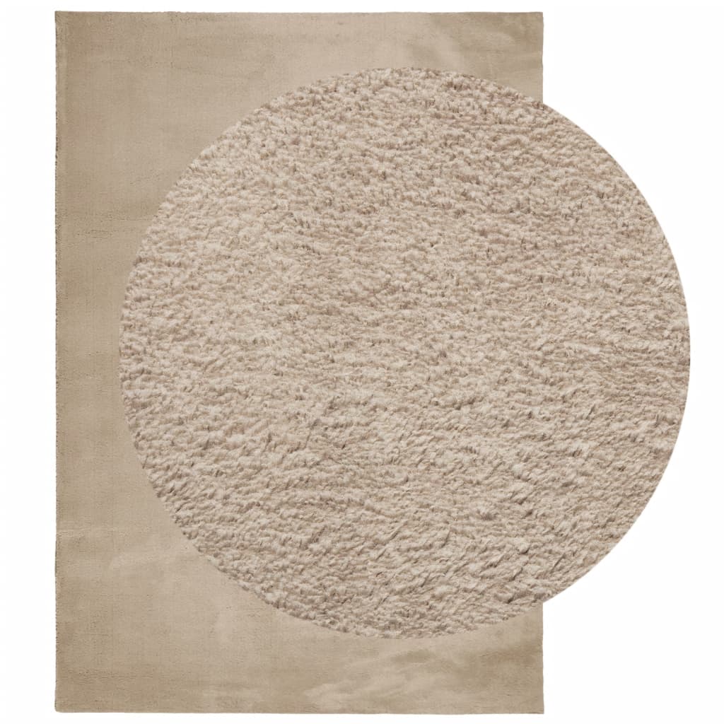 vidaXL Tapis HUARTE à poils courts doux et lavable sable 140x200 cm
