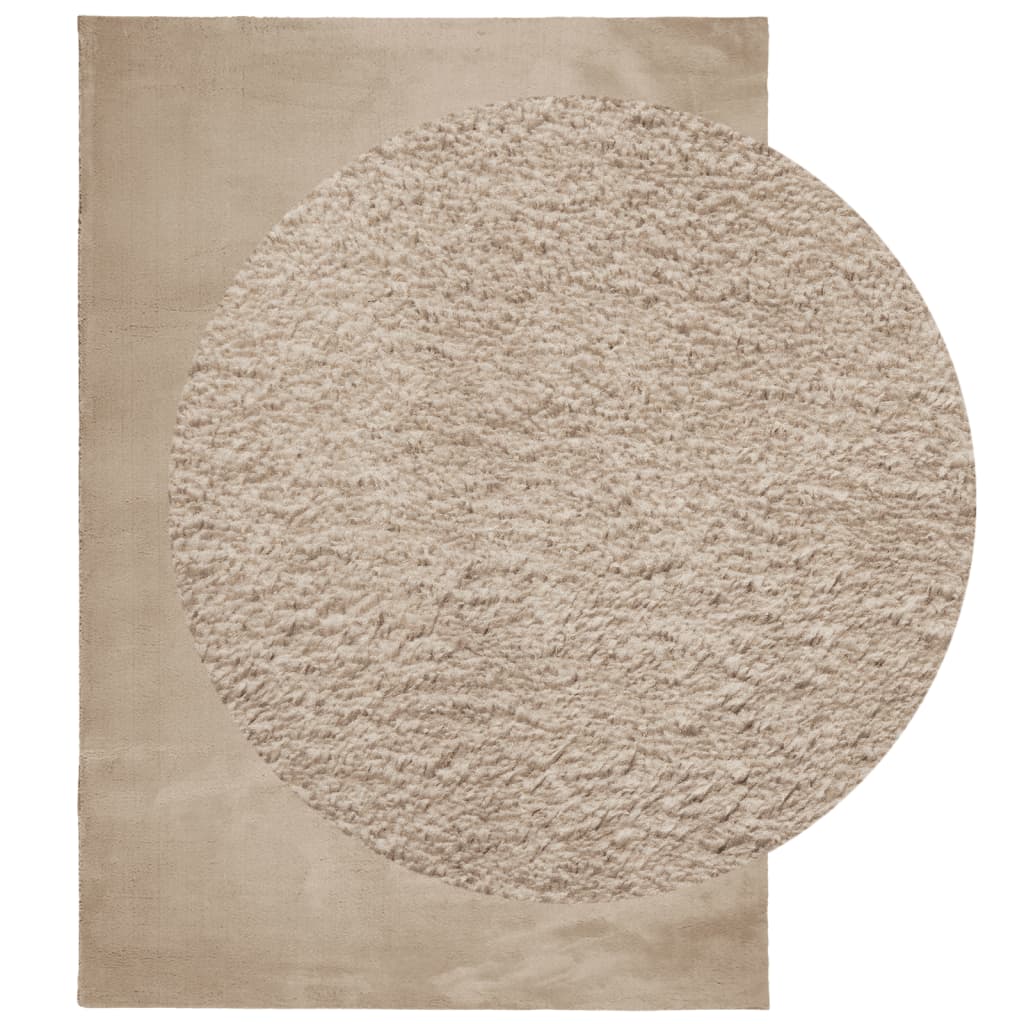vidaXL Tapis HUARTE à poils courts doux et lavable sable 160x230 cm