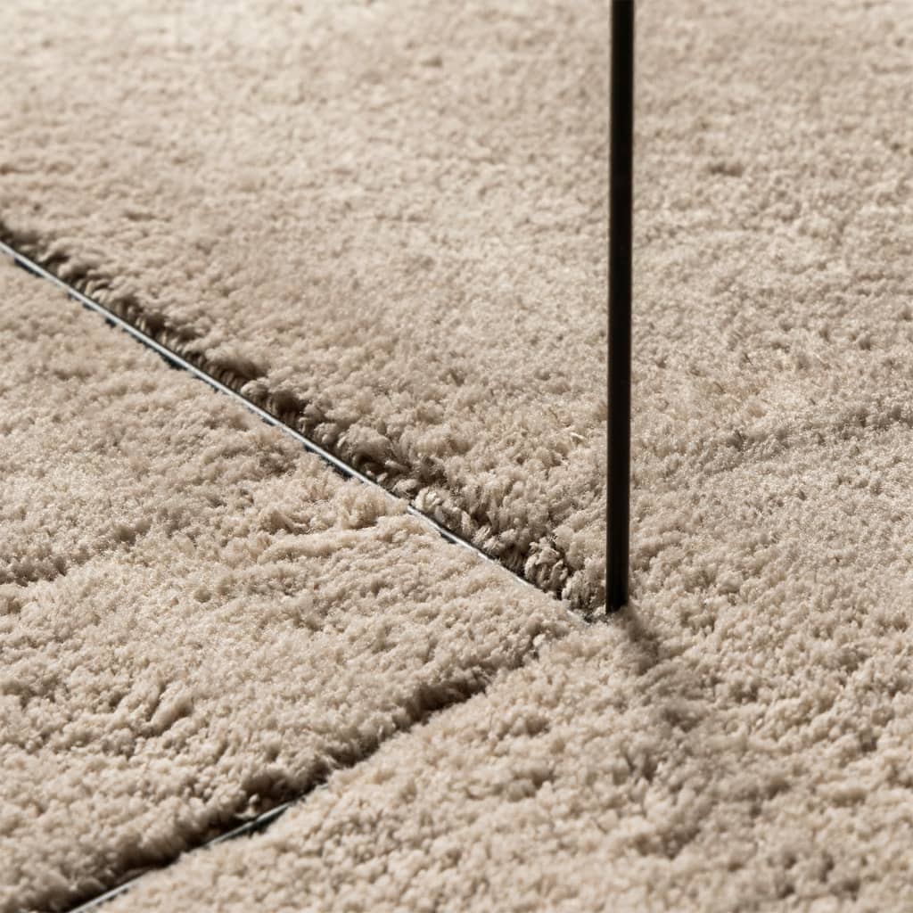 vidaXL Tapis HUARTE à poils courts doux et lavable sable 160x230 cm