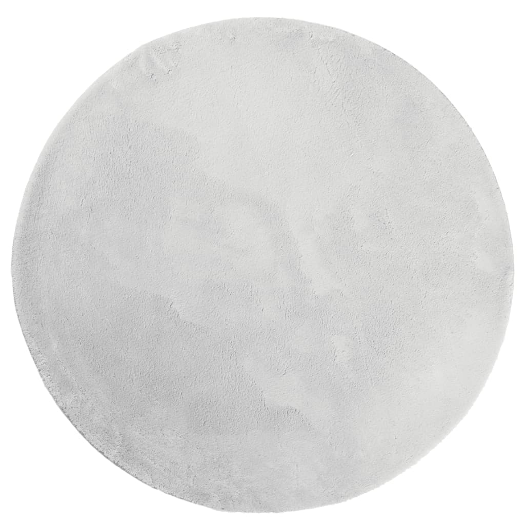 vidaXL Tapis HUARTE à poils courts doux et lavable gris Ø 100 cm