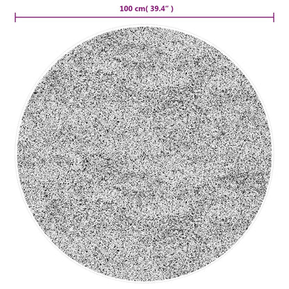 vidaXL Tapis HUARTE à poils courts doux et lavable gris Ø 100 cm