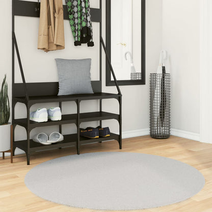 vidaXL Tapis HUARTE à poils courts doux et lavable gris Ø 120 cm