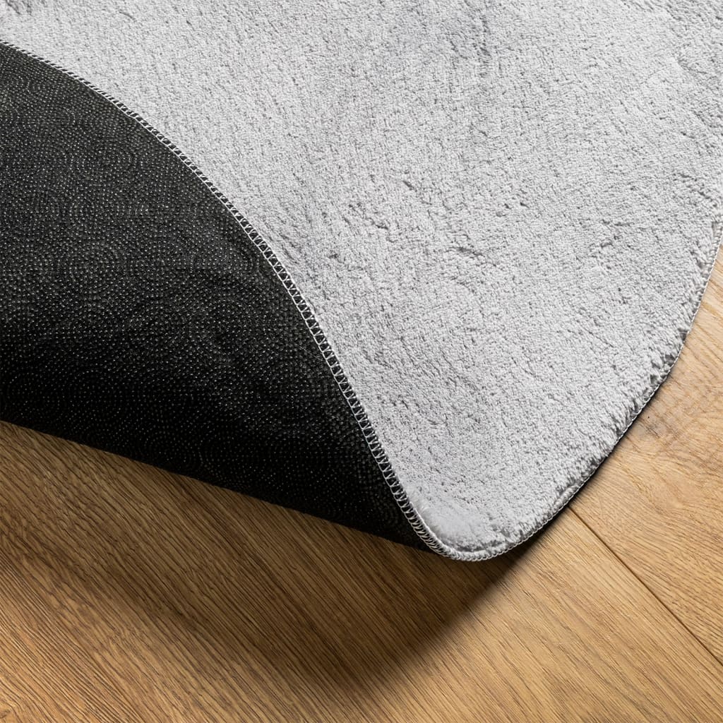 vidaXL Tapis HUARTE à poils courts doux et lavable gris Ø 160 cm