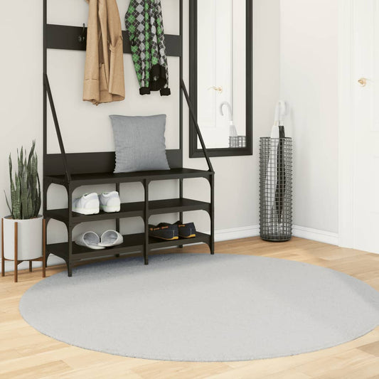 vidaXL Tapis HUARTE à poils courts doux et lavable gris Ø 160 cm
