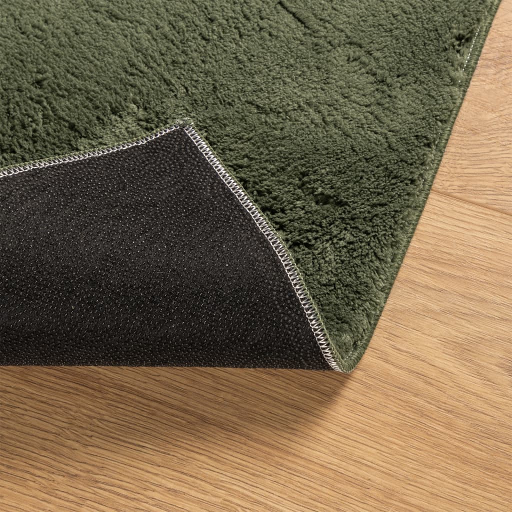 vidaXL Tapis HUARTE à poils courts doux lavable vert forêt 100x200 cm