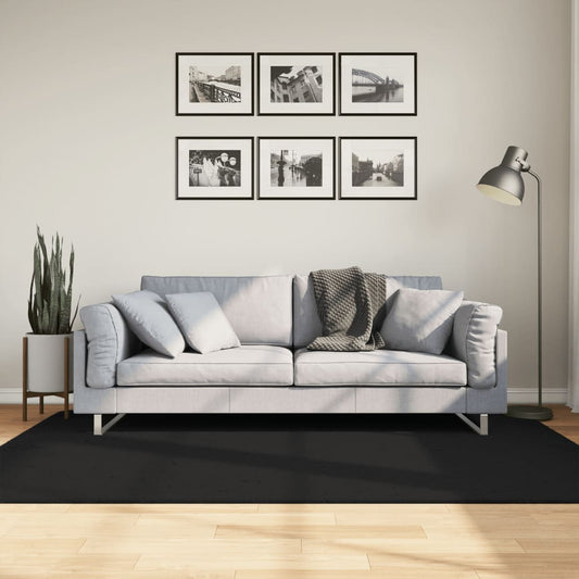 vidaXL Tapis HUARTE à poils courts doux et lavable noir 140x200 cm