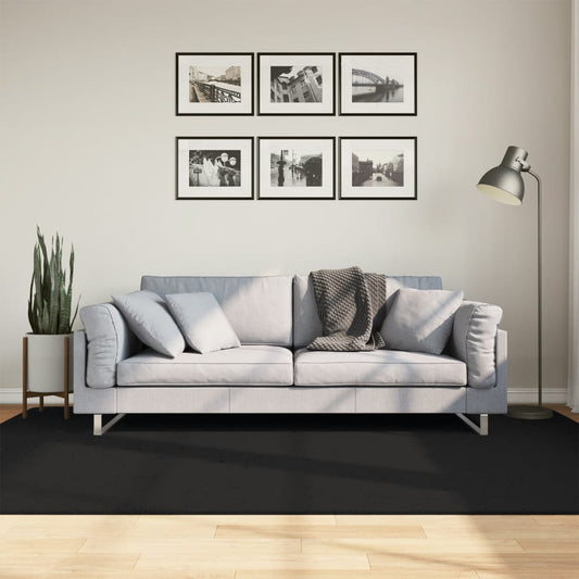 vidaXL Tapis HUARTE à poils courts doux et lavable noir 160x230 cm