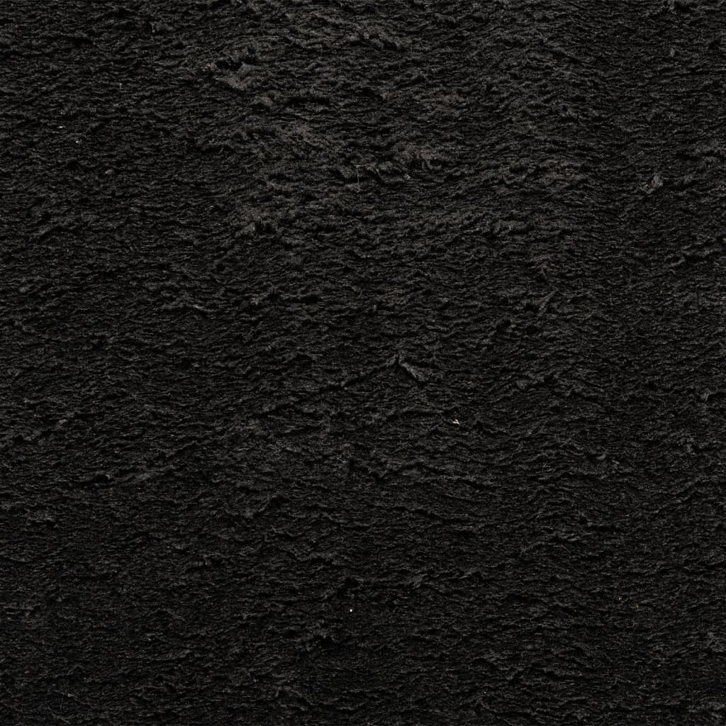 vidaXL Tapis HUARTE à poils courts doux et lavable noir Ø 160 cm