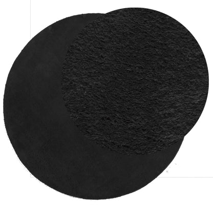 vidaXL Tapis HUARTE à poils courts doux et lavable noir Ø 200 cm