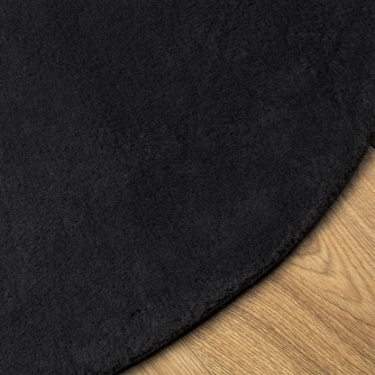 vidaXL Tapis HUARTE à poils courts doux et lavable noir Ø 200 cm