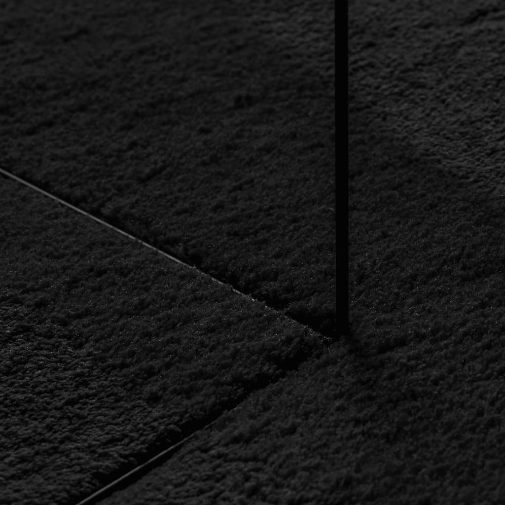 vidaXL Tapis HUARTE à poils courts doux et lavable noir Ø 200 cm