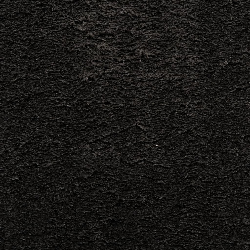 vidaXL Tapis HUARTE à poils courts doux et lavable noir Ø 200 cm