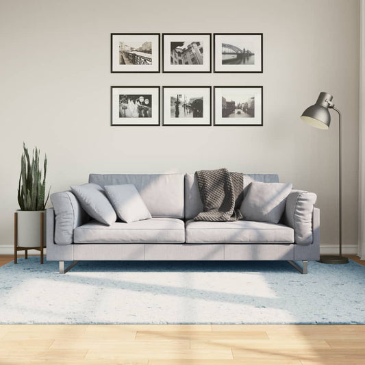 vidaXL Tapis HUARTE à poils courts doux et lavable bleu 160x230 cm