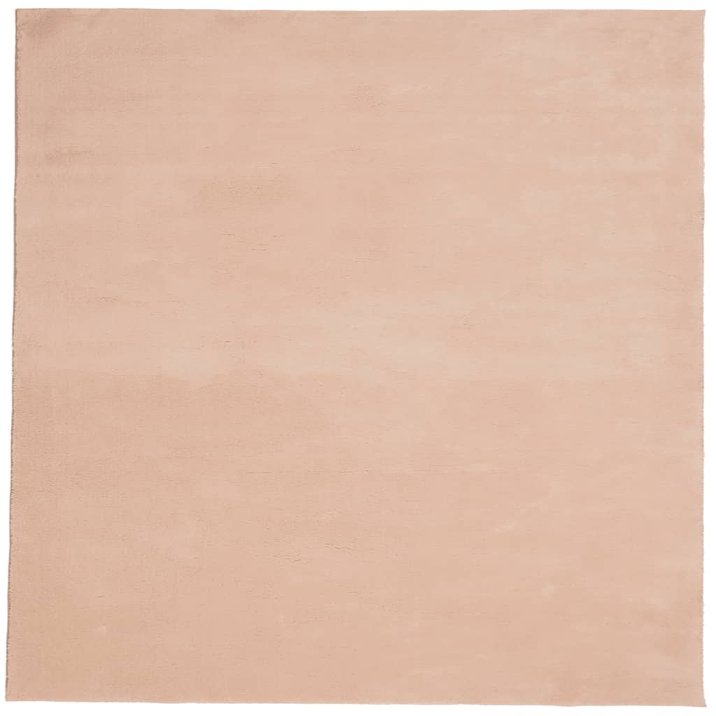 vidaXL Tapis HUARTE à poils courts doux lavable rouge clair 160x160 cm