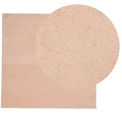 vidaXL Tapis HUARTE à poils courts doux lavable rouge clair 160x160 cm