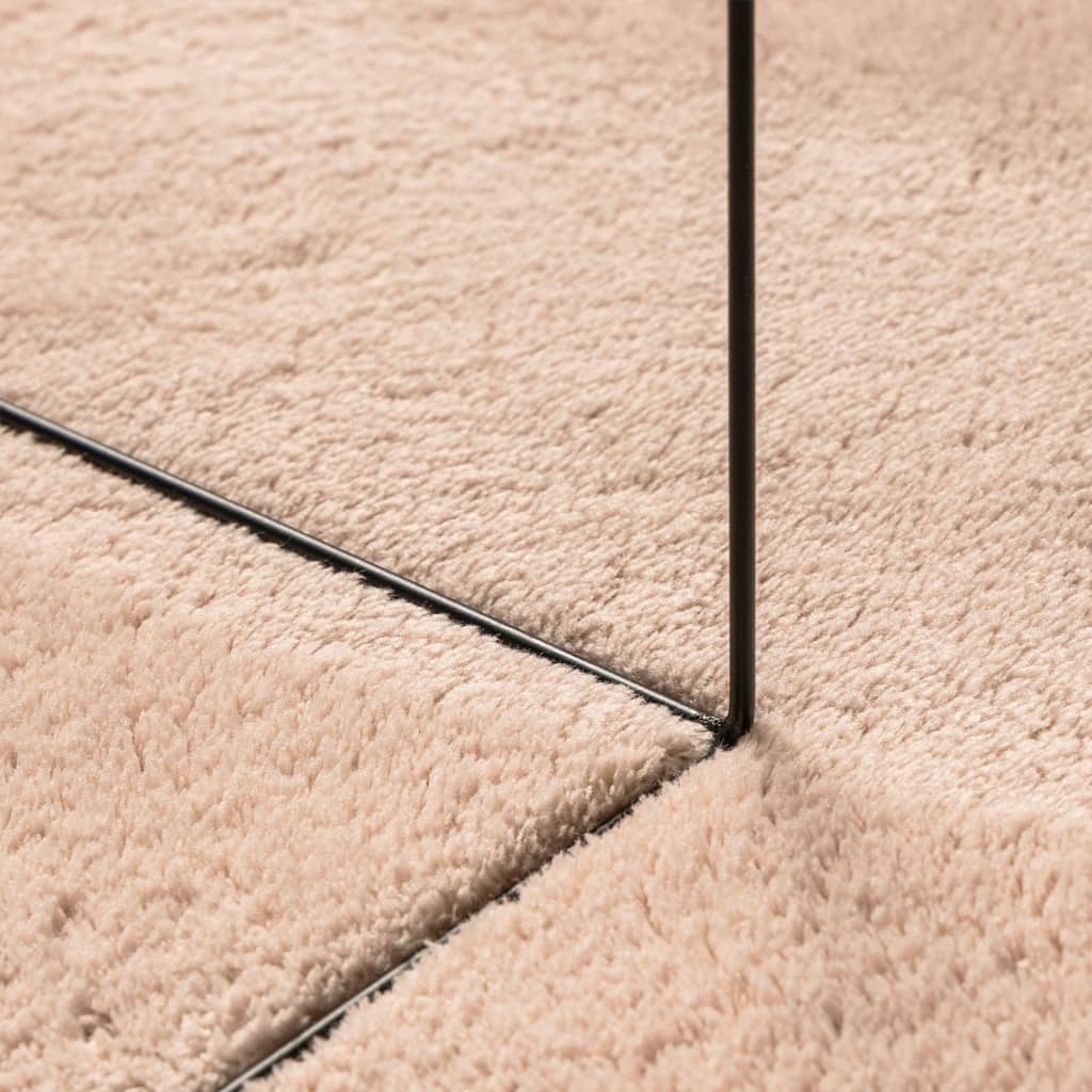 vidaXL Tapis HUARTE à poils courts doux lavable rouge clair 160x160 cm