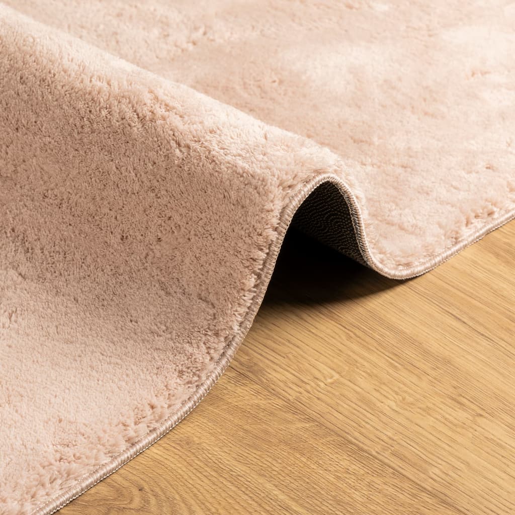 vidaXL Tapis HUARTE à poils courts doux lavable rouge clair 160x230 cm