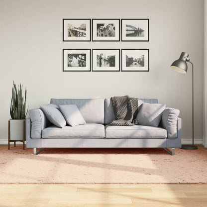 vidaXL Tapis HUARTE à poils courts doux lavable rouge clair 160x230 cm