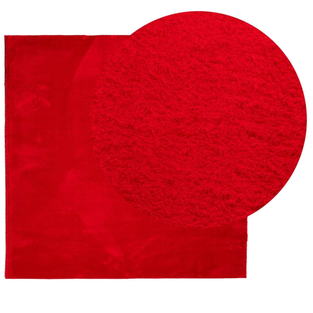 vidaXL Tapis HUARTE à poils courts doux et lavable rouge 160x160 cm
