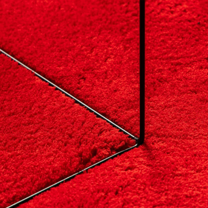 vidaXL Tapis HUARTE à poils courts doux et lavable rouge 160x160 cm