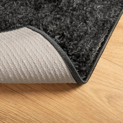 vidaXL Tapis ISTAN à poils longs aspect brillant anthracite 140x200 cm