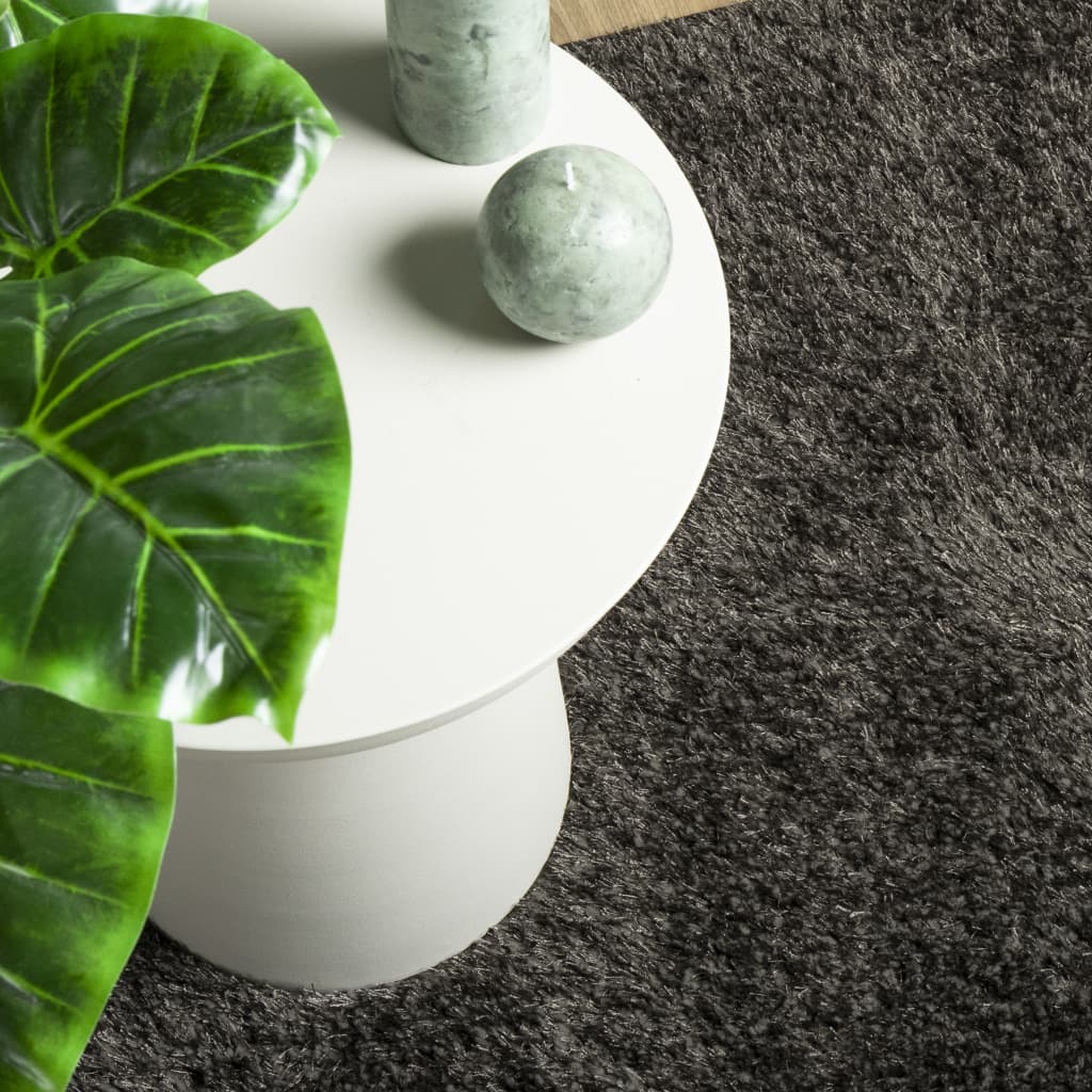 vidaXL Tapis ISTAN à poils longs aspect brillant anthracite 140x200 cm